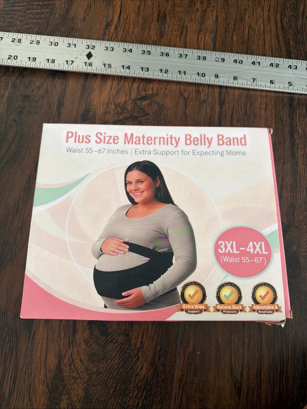 Maternity Belly Band 3XL-4XL Beige Extra Wide Adjustable Breathable Suppo